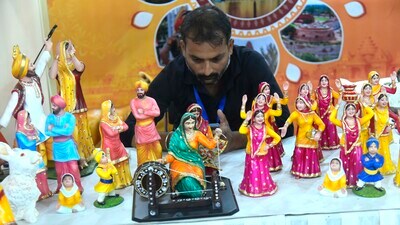 A stall at the Punjab Tourism Summit at Amity University in Mohali on Tuesday. (Keshav Singh/HT) A stall at the Punjab Tourism Summit at Amity University in Mohali on Tuesday. (Keshav Singh/HT)