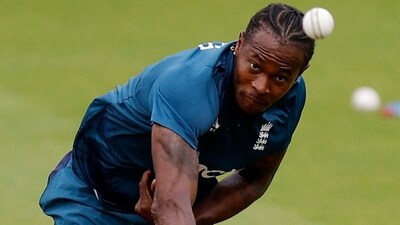 England's Jofra Archer during practice (Reuters)