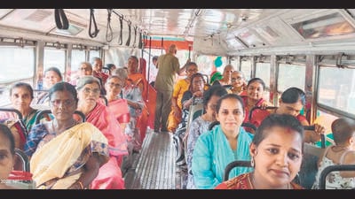 Dhabolkar and other passengers expressed unhappiness about BEST scrapping the buses to replace them with AC buses. “I last travelled in a double decker bus 20-25 years ago. Back then I would use the service quite often. Children loved the front seats on the upper deck. The bus offers a special experience of travel. I am happy to have been a part of this selected group,” said Sulbha Dixit, a 59-year-old homemaker, who took the half-day-long tour. (HT PHOTO) Dhabolkar and other passengers expressed unhappiness about BEST scrapping the buses to replace them with AC buses. “I last travelled in a double decker bus 20-25 years ago. Back then I would use the service quite often. Children loved the front seats on the upper deck. The bus offers a special experience of travel. I am happy to have been a part of this selected group,” said Sulbha Dixit, a 59-year-old homemaker, who took the half-day-long tour. (HT PHOTO)