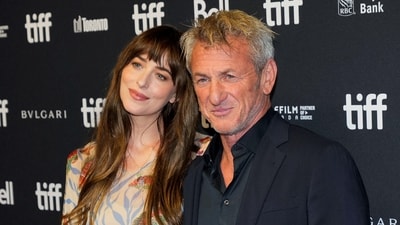 Dakota Johnson also posed with Sean Penn on the red carpet as they attended the international premiere of their film Daddio at the Toronto International Film Festival (TIFF) in Toronto. Sean as a taxi driver, and Dakota as a passenger are seen in the film written and directed by Christy Hall. (REUTERS)