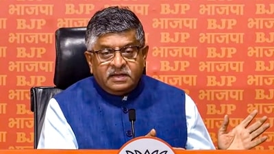 Senior BJP leader Ravi Shankar Prasad addresses a press conference at the party headquarters, in New Delhi, Tuesday, Sept. 12, 2023. (PTI Photo) Senior BJP leader Ravi Shankar Prasad addresses a press conference at the party headquarters, in New Delhi, Tuesday, Sept. 12, 2023. (PTI Photo)