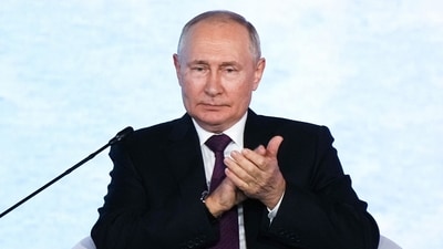 Russian president Vladimir Putin during plenary session at the Eastern Economic Forum in Vladivostok, Russia. (AP) Russian president Vladimir Putin during plenary session at the Eastern Economic Forum in Vladivostok, Russia. (AP)