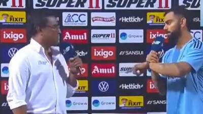 Virat Kohli requests Sanjay Manjrekar to keep the interview short Virat Kohli requests Sanjay Manjrekar to keep the interview short