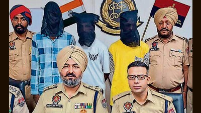 The accused in police custody in Ludhiana on Tuesday. (HT Photo) The accused in police custody in Ludhiana on Tuesday. (HT Photo)