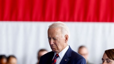 U.S. President Joe Biden reacts on the day of the 22nd anniversary of the September 11, 2001. (REUTERS)