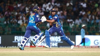 Dunith Wellalage and Dhananjaya de Silva's 63-run stand for the 7th Sri Lankan wicket gave India a real scare. (Getty)