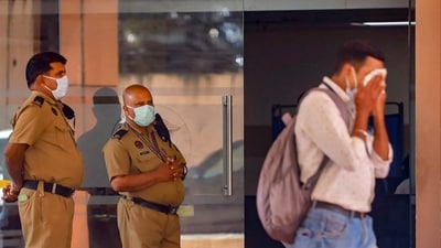Kozhikode: Security personnel keep a vigil at a medical college after the Nipah virus alert, in Kozhikode, Tuesday, Sept. 12, 2023. (PTI)