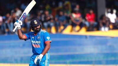 Rohit Sharma scored his 51st ODI half-century and became the second-fastest batter to score 10000 runs in one-day internationals. (Getty)