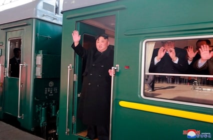 North Korean leader Kim Jong Un waves from a train before leaving Pyongyang Station for Vietnam in 2019. (AP) North Korean leader Kim Jong Un waves from a train before leaving Pyongyang Station for Vietnam in 2019. (AP)