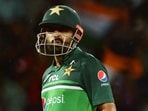 Pakistan's captain Babar Azam reacts after his dismissal by India's Hardik Pandya (not pictured) during the Asia Cup 2023