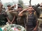 Soldiers pay their lasts respects to 'Kent' (Image courtesy: ANI)