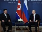 Russia's President Vladimir Putin meets with North Korea's leader Kim Jong Un at the Vostochny Сosmodrome in the far eastern Amur region, Russia.