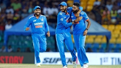 Axar Patel and Mohammed Siraj celebrate a wicket (BCCI Twitter) Axar Patel and Mohammed Siraj celebrate a wicket (BCCI Twitter)
