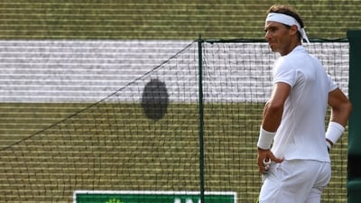 Spain's Rafael Nadal reacts as the scoreboard shows the result of a hawk-eye challenge (AFP) Spain's Rafael Nadal reacts as the scoreboard shows the result of a hawk-eye challenge (AFP)