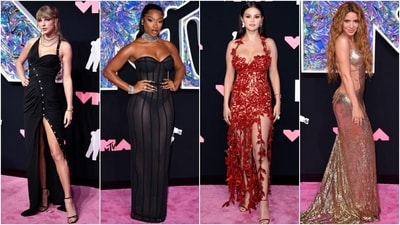 The MTV Video Music Awards 2023 held at the Prudential Center in Newark, New Jersey, was a star-studded affair with the biggest names from the music industry in attendance. Stars like Taylor Swift, Selena Gomez, Megan Thee Stallion, Nicki Minaj, Cardi B, Sabrina Carpenter, Olivia Rodrigo, Shakira, K-Pop sensations Tomorrow X Together (TXT) and Stray Kids, Doja Cat, Rema, model Emily Ratajkowski, Diddy, and more celebs attended the awards night. Check out some of the most stylish moments on the pink carpet of the show and who wore what to the awards night below. (AFP ) The MTV Video Music Awards 2023 held at the Prudential Center in Newark, New Jersey, was a star-studded affair with the biggest names from the music industry in attendance. Stars like Taylor Swift, Selena Gomez, Megan Thee Stallion, Nicki Minaj, Cardi B, Sabrina Carpenter, Olivia Rodrigo, Shakira, K-Pop sensations Tomorrow X Together (TXT) and Stray Kids, Doja Cat, Rema, model Emily Ratajkowski, Diddy, and more celebs attended the awards night. Check out some of the most stylish moments on the pink carpet of the show and who wore what to the awards night below. (AFP )