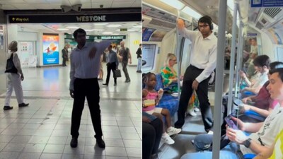Snapshot of the man dancing to the song Chaiyya Chaiyya on London metro. (Instagram/@zanethad) Snapshot of the man dancing to the song Chaiyya Chaiyya on London metro. (Instagram/@zanethad)