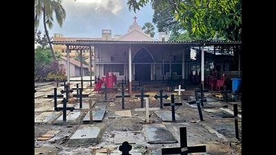 Mumbai, India - Sep 13, 2023 : ST.Anthony Church, Marve Road at Malad West, in Mumbai, India, Wednesday, Sep 13, 2023. (Photo by Vijay Bate/HT Photo)
