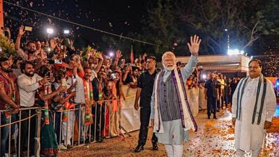 Prime Minister Narendra Modi with BJP national president JP Nadda at the BJP headquarters, in New Delhi (PTI) Prime Minister Narendra Modi with BJP national president JP Nadda at the BJP headquarters, in New Delhi (PTI)