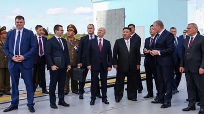 Russia's President Vladimir Putin and North Korea's leader Kim Jong Un visit the Vostochny Сosmodrome in the far eastern Amur region, Russia. (Reuters)