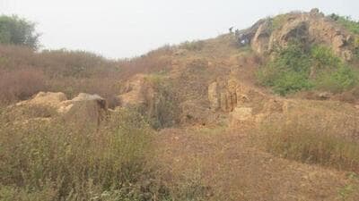 Remains of a stupa found at Ghosikund mound of Lakhisarai district of Bihar. (HT FILE) Remains of a stupa found at Ghosikund mound of Lakhisarai district of Bihar. (HT FILE)