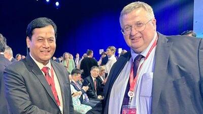 Sarbananda Sonowal said the operationalisation of eastern maritime corridor will usher a new era of trade relationship between India and Russia. (X/@sarbanandsonwal) Sarbananda Sonowal said the operationalisation of eastern maritime corridor will usher a new era of trade relationship between India and Russia. (X/@sarbanandsonwal)