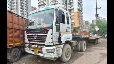 The truck was seized by police and driver was arrested. (Sakib Ali/HT Photo)