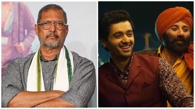 Nana Patekar seemingly takes aim at Gadar 2 and nepotism in recent video. Utkarsh Sharma and Sunny Deol in a still from the film (right). Nana Patekar seemingly takes aim at Gadar 2 and nepotism in recent video. Utkarsh Sharma and Sunny Deol in a still from the film (right).
