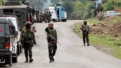 Representational image of troops at an encounter site in J&K. (ANI File) Representational image of troops at an encounter site in J&K. (ANI File)