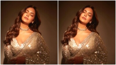 Esha played muse to fashion designer Falguni Shane Peacock and picked a silver sequined saree from the shelves of the designer. (Instagram/@egupta) Esha played muse to fashion designer Falguni Shane Peacock and picked a silver sequined saree from the shelves of the designer. (Instagram/@egupta)