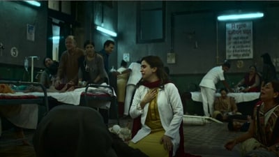 Sanya Malhotra in a still from Jawan. Sanya Malhotra in a still from Jawan.