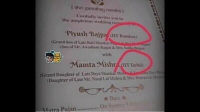 A picture of the wedding card that has left people laughing hard. (Twitter/@mister_whistler) A picture of the wedding card that has left people laughing hard. (Twitter/@mister_whistler)