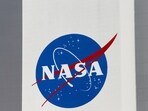 The NASA logo is seen at Kennedy Space Center in Cape Canaveral, Florida, US.