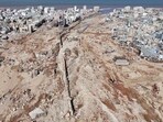 A view shows the damaged areas, in the aftermath of the floods in Derna, Libya.