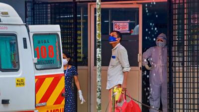 A patient being admitted to a Nipah isolation ward at the medical college in Kozhikode (PTI)