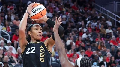 A'ja Wilson #22 of the Las Vegas Aces in action. (Getty Images via AFP) A'ja Wilson #22 of the Las Vegas Aces in action. (Getty Images via AFP)