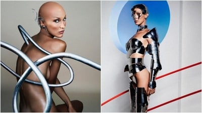 Bella Hadid opts for an AI-inspired bald look for Marc Jacobs' new campaign. (Instagram/@heavn) Bella Hadid opts for an AI-inspired bald look for Marc Jacobs' new campaign. (Instagram/@heavn)