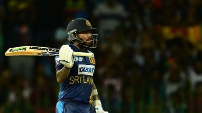 However, Kusal Mendis and Sadeera Samarawickrama then seemed to be running away with the game. The pair put up 100 runs for the third wicket. Before that, Mendis put on 57 runs for the second wicket with Pathum NIssanka. (AFP) However, Kusal Mendis and Sadeera Samarawickrama then seemed to be running away with the game. The pair put up 100 runs for the third wicket. Before that, Mendis put on 57 runs for the second wicket with Pathum NIssanka. (AFP)
