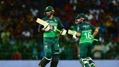 The match was even further curtailed to 42-overs-a-side and after the restart, Rizwan and Iftikhar Ahmed turned it around for Pakistan with a 108-run stand that came in just 78 balls. (AFP) The match was even further curtailed to 42-overs-a-side and after the restart, Rizwan and Iftikhar Ahmed turned it around for Pakistan with a 108-run stand that came in just 78 balls. (AFP)