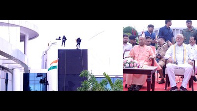 Chief minister Yogi Adityanath observed the counter-terror joint mock drill called ‘Gandiv-V’ (HT Photo) Chief minister Yogi Adityanath observed the counter-terror joint mock drill called ‘Gandiv-V’ (HT Photo)