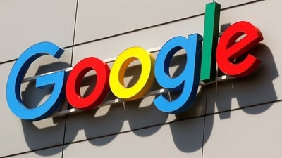 A logo og Google at the European Engineering Center in Zurich, Switzerland.