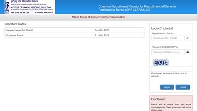 IBPS Clerk Prelims Exam Results 2023 released at www.ibps.in, download link here IBPS Clerk Prelims Exam Results 2023 released at www.ibps.in, download link here
