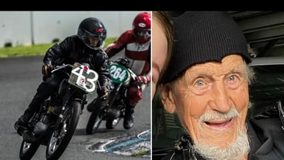 Snapshot of Leslie Harris, world's oldest competitive motorcycle racer. (Image/@Guinness World Records) Snapshot of Leslie Harris, world's oldest competitive motorcycle racer. (Image/@Guinness World Records)