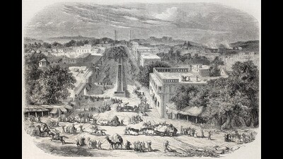 Old view of Chandni Chowk, Old Delhi. Created by De Bar and De Berard, it was published in L’Illustration, Journal Universel, Paris, 1857. (Marzolino/Shutterstock) Old view of Chandni Chowk, Old Delhi. Created by De Bar and De Berard, it was published in L’Illustration, Journal Universel, Paris, 1857. (Marzolino/Shutterstock)
