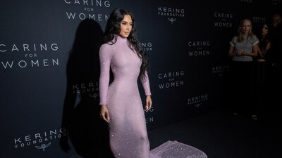 As a star-studded line-up joined forces in New York to raise money for domestic abuse survivors at the second annual Caring For Women gala, Kim Kardashian, led the charge. The reality TV star and businesswoman wore a baby pink glittering gown with a mermaid-style train. (REUTERS)