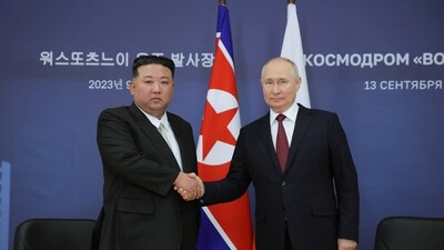 Russia's President Vladimir Putin and North Korea's leader Kim Jong Un (REUTERS)