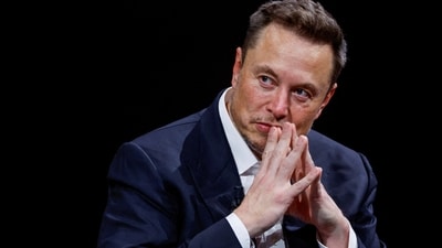 Elon Musk, Chief Executive Officer of SpaceX and Tesla and owner of Twitter, gestures. (Reuters)