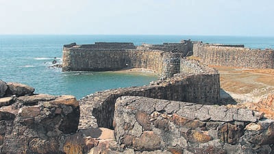 The Sindhudurg Fort off the Maharashtra coast was built in the 1660s by Maratha ruler Chhatrapati Shivaji Maharaj. (HT Archives) The Sindhudurg Fort off the Maharashtra coast was built in the 1660s by Maratha ruler Chhatrapati Shivaji Maharaj. (HT Archives)