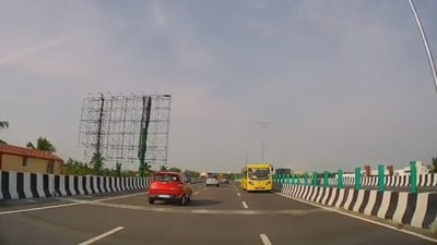 College bus barges into wrong route on Bengaluru Mysuru highway, driver arrested.