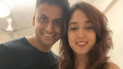 Ira Khan with Nupur Shikhare. Ira is the daughter of Aamir Khan and Reena Dutt, his first wife.