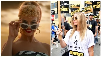 Margot Robbie was spotted marching with protestors. Margot Robbie was spotted marching with protestors.
